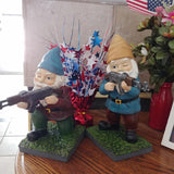 Funny Army Garden Gnome Statue