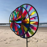 Small Rainbow Triple Wheel Wind Sail