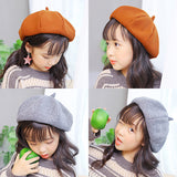 Children's pumpkin octagonal beret