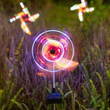 Outdoor Decorative Led Light Solar Lamp Wind Spinner Multi-Color LED Lights Automatic ON/OFF Windmill Waterproof Night Light