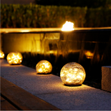 SOLAR LED GLASS BALL GARDEN LAWN LAMP