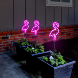 Touch of ECO - Solar LED Neon Pink Flamingo Friendly Garden Stake Light