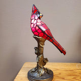 Handmade Cardinal Bird Lighted Art Novelty Lamp Home Decoration