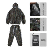 3D Forest Ghillie Suit Men Women Kids Outdoor Leaf-Shaped Hunting Clothing