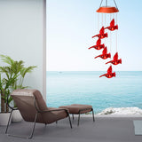 Solar Cardinal Red Bird Wind Chime Light