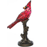 Handmade Cardinal Bird Lighted Art Novelty Lamp Home Decoration