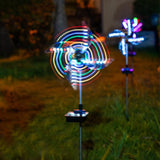 Outdoor Decorative Led Light Solar Lamp Wind Spinner Multi-Color LED Lights Automatic ON/OFF Windmill Waterproof Night Light