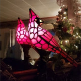 Handmade Cardinal Bird Lighted Art Novelty Lamp Home Decoration