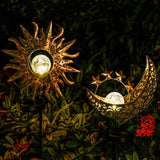 Outdoor Garden Solar Lights-Sun, Moon Stake Decor