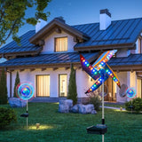 Outdoor Decorative Led Light Solar Lamp Wind Spinner Multi-Color LED Lights Automatic ON/OFF Windmill Waterproof Night Light