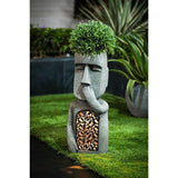 Solar LED Light Easter Island Flowerpot