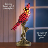 Handmade Cardinal Bird Lighted Art Novelty Lamp Home Decoration