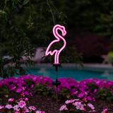 Touch of ECO - Solar LED Neon Pink Flamingo Friendly Garden Stake Light