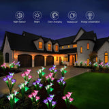 SPRING ARTIFICIAL LILY SOLAR GARDEN STAKE LIGHTS(1 PACK OF 4 LILIES)