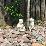 Children holding a can of fireflies - Garden Statue Decoration