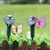 Creative Simulation Butterflies Solar Powered Vibration Outdoor Garden Decor Road Lighting