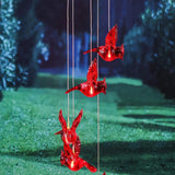 Solar Cardinal Red Bird Wind Chime Light