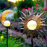 Outdoor Garden Solar Lights-Sun, Moon Stake Decor