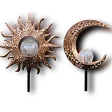 Outdoor Garden Solar Lights-Sun, Moon Stake Decor