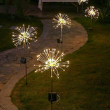 Solar-Powered LED Firework Garden Stake