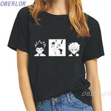 Hunter X Hunter Killua Baka Vogue Print Tshirt Short-Sleeved O-Neck Summer Top Funny T Shirts Women Ulzzang Harajuku Tees