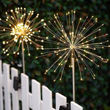 Solar-Powered LED Firework Garden Stake