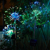 Solar-Powered LED Firework Garden Stake